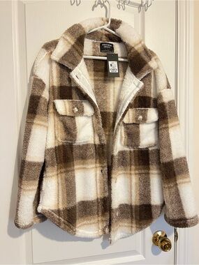 Teddy 🐻 Streetwear Society Women's Brown Plaid Sherpa Shacket